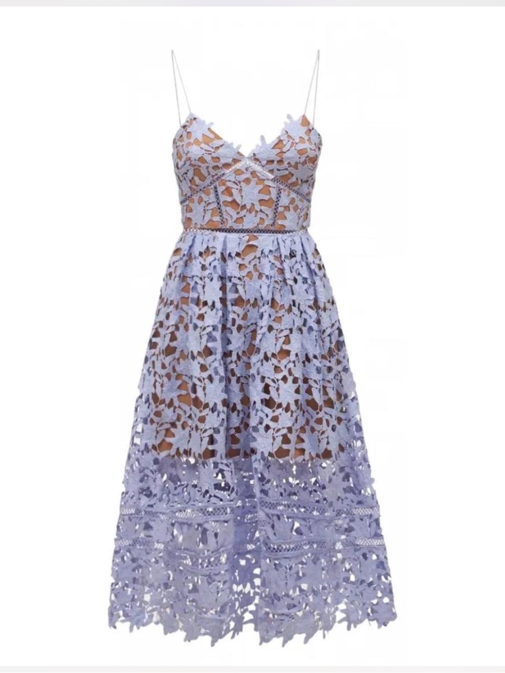 Self portrait blue lace midi azalea dress